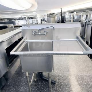 Excellent Condition GSW Stainless Steel Sink with Side Draining Boards – NSF Certified – Tested & Working!