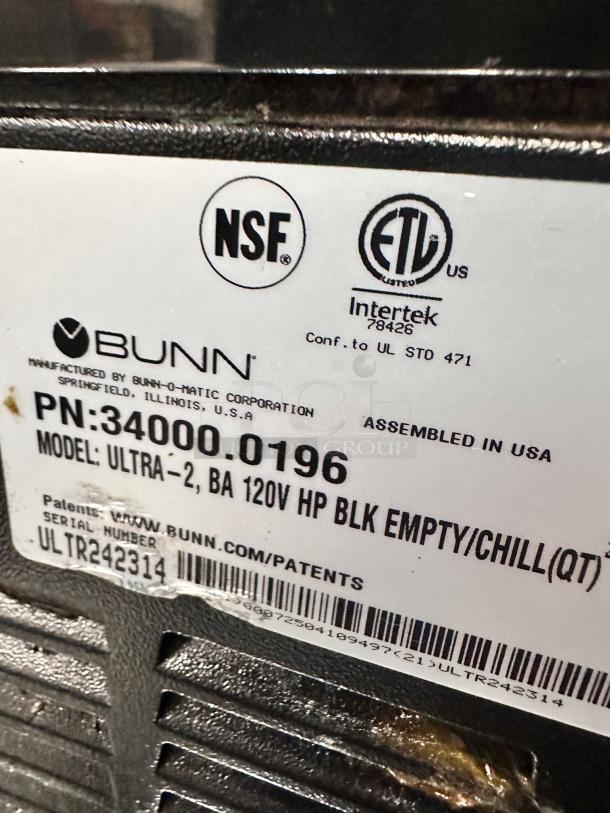 Excellent Bunn Ultra-2 Dual-Bowl Frozen Drink Slush Machine –115V  Tested & Working! - Image 16 of 16