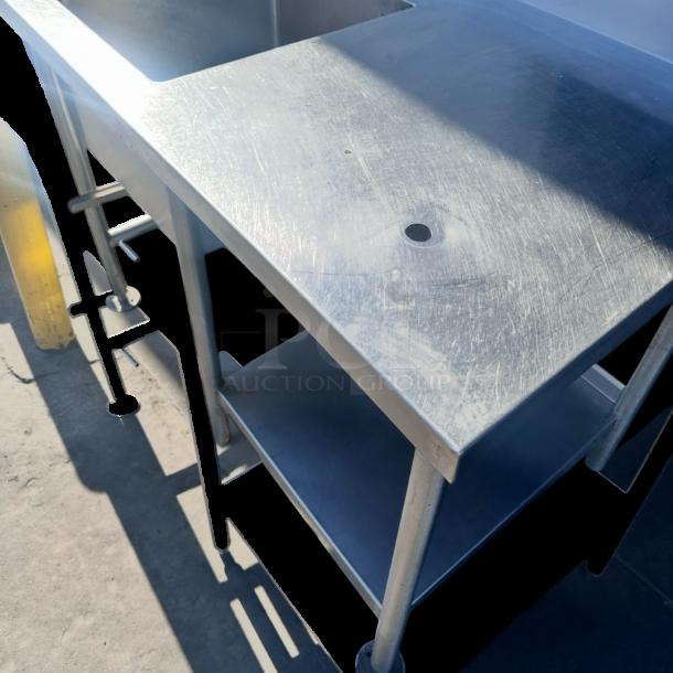 Very Good Stainless Steel Commercial Sink Table with Backsplash - Image 11 of 11