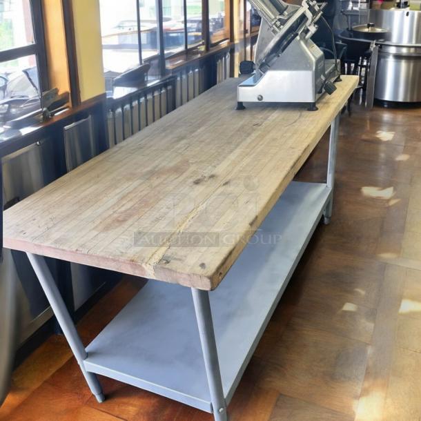Excellent Heavy-Duty Butcher Block Prep Table with Lower Shelf - Image 5 of 7