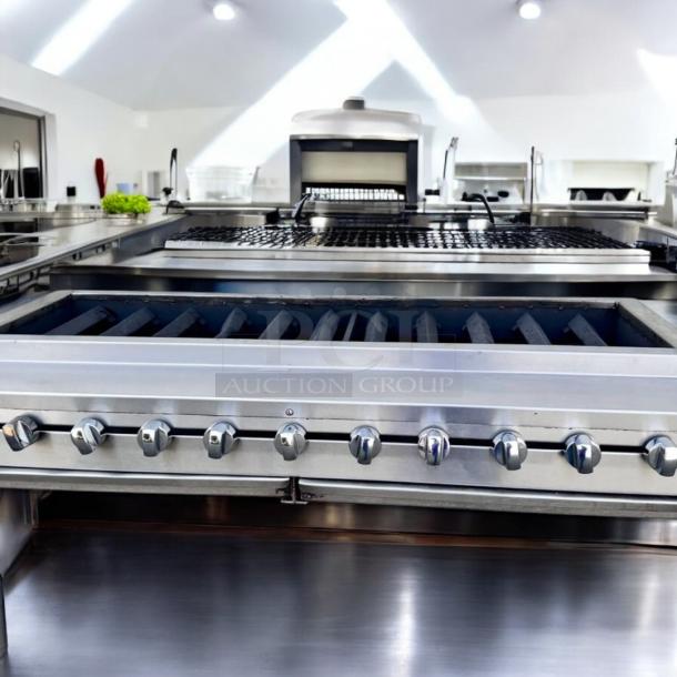 Excellent Condition Tri-Star 8-Burner Gas Range – Propane/Natural Gas – Tested & Working! - Image 1 of 8