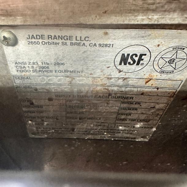 Excellent Condition Jade Range Commercial Griddle – Heavy Duty – NSF Certified – Tested & Working! - Image 5 of 5