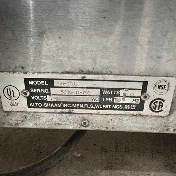 Excellent Condition Alto-Shaam 750-CTUS Hot Food Holding Cabinet – 120V – Tested & Working! - Image 7 of 7