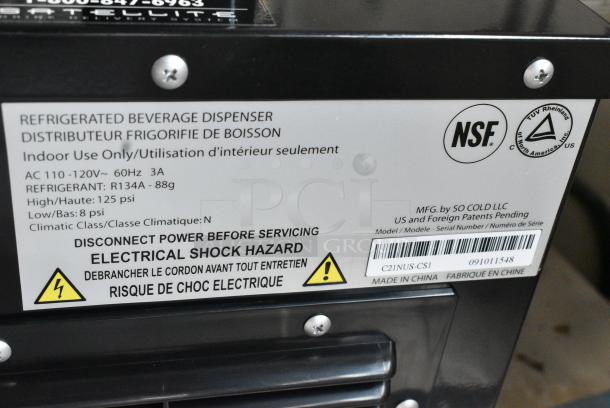 BRAND NEW IN BOX! So Cold  C21NUS-CS1 Cuervo  Silver Chiller Machine. 110-120 Volts, 1 Phase. - Image 10 of 10
