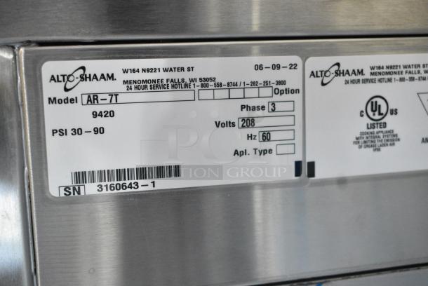 2 2022 BRAND NEW! Alto Shaam AR-7T Stainless Steel Electric Powered 7 Spit Rotisserie Cook and Hold Oven. 208 Volts, 3 Phase. 2 Times Your Bid! - Image 8 of 9