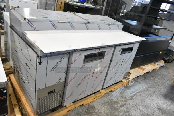BRAND NEW! 2024 Hoshizaki PR67A Stainless Steel Commercial 67" 2 Door Refrigerated Pizza Prep Table. 115 Volts, 1 Phase. Tested and Working! - Image 1 of 9