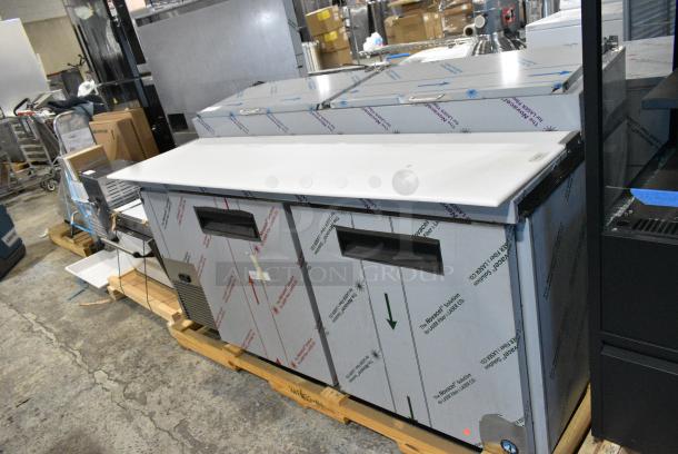 BRAND NEW! 2024 Hoshizaki PR67A Stainless Steel Commercial 67" 2 Door Refrigerated Pizza Prep Table. 115 Volts, 1 Phase. Tested and Working! - Image 2 of 9