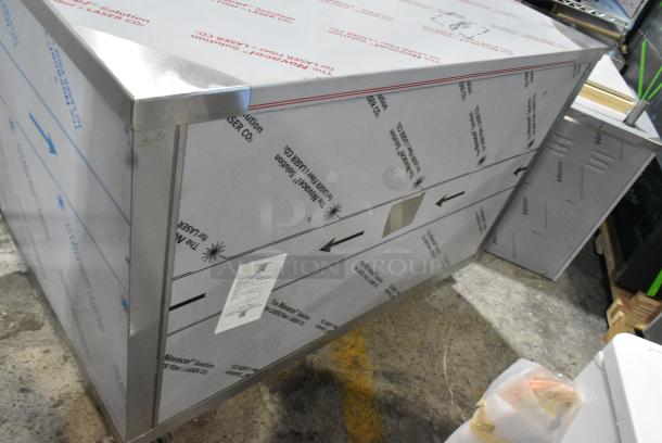 BRAND NEW SCRATCH AND DENT! Stainless Steel Counter w/ 2 Doors and Under Shelves on Commercial Casters. - Image 7 of 9