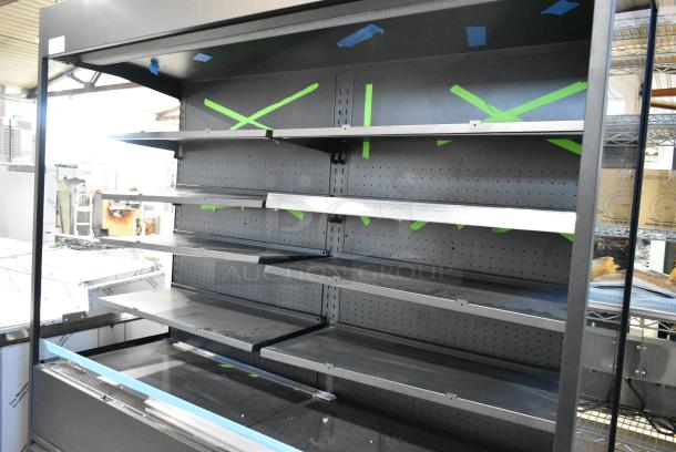 BRAND NEW SCRATCH AND DENT! Avantco 193VOA70B 70 7/8" Black Extra Deep Vertical Open Air Merchandiser with LED Lighting. 115 Volts, 1 Phase. Cannot Test Due To Plug Style - Image 4 of 6