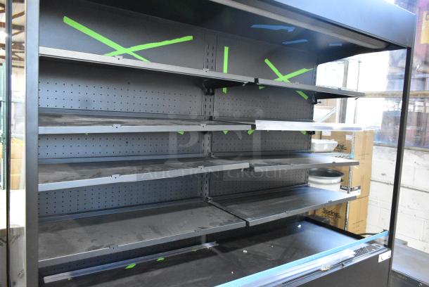 BRAND NEW SCRATCH AND DENT! Avantco 193VOA70B 70 7/8" Black Extra Deep Vertical Open Air Merchandiser with LED Lighting. 115 Volts, 1 Phase. Cannot Test Due To Plug Style - Image 5 of 6