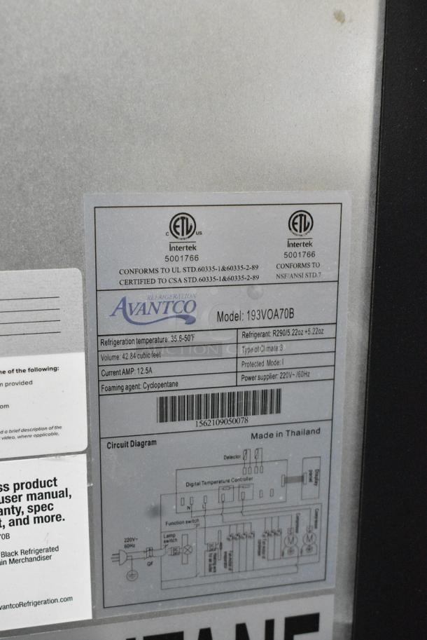 BRAND NEW SCRATCH AND DENT! Avantco 193VOA70B 70 7/8" Black Extra Deep Vertical Open Air Merchandiser with LED Lighting. 115 Volts, 1 Phase. Cannot Test Due To Plug Style - Image 6 of 6