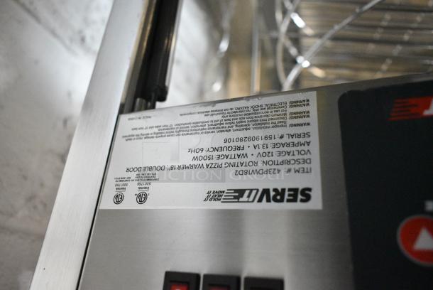 BRAND NEW SCRATCH AND DENT! ServIt 423PDW18D2 Stainless Steel 18" Self-Service Pizza Warmer with 4-Shelf Rotating Rack. 115 Volts, 1 Phase. Tested and Working! - Image 8 of 8
