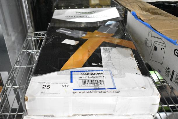 BRAND NEW SCRATCH AND DENT! Regency 600GKM1060 60" Mobile Gas Connector Hose Kit with 2 Elbows, Full Port Valve, Restraining Device, and Quick Disconnect - 1" - Image 2 of 3