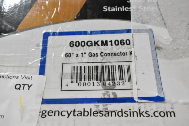 BRAND NEW SCRATCH AND DENT! Regency 600GKM1060 60" Mobile Gas Connector Hose Kit with 2 Elbows, Full Port Valve, Restraining Device, and Quick Disconnect - 1" - Image 3 of 3