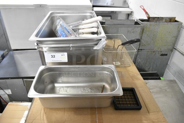16 BRAND NEW SCRATCH AND DENT! Items Including Stainless Steel Drop In Bins, Metal Fry Basket and 9 Knives. 16 Times Your Bid! - Image 2 of 7