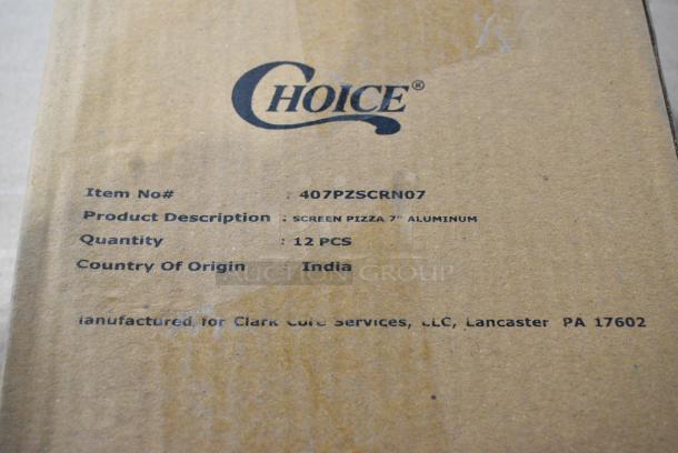 8 BRAND NEW SCRATCH AND DENT! Boxes of 12 Choice 407PZSCRN07 7" Aluminum Pizza Screen. 8 Times Your Bid! - Image 4 of 4