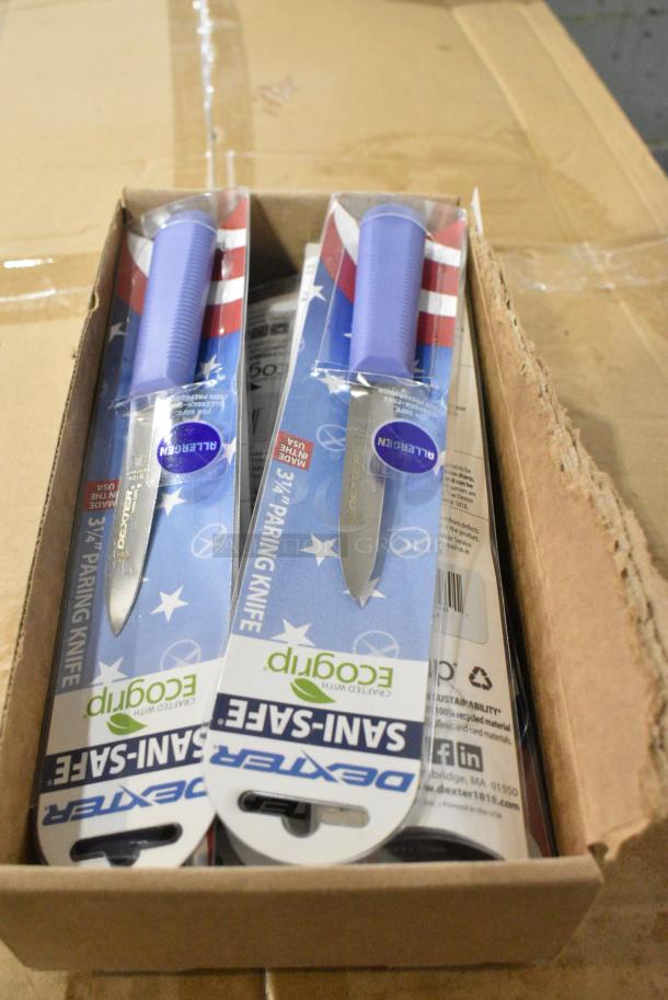 10 BRAND NEW SCRATCH AND DENT! Dexter-Russell 15303P Sani-Safe 3 1/4" Purple Allergen-Free Cook's Style Paring Knife. 10 Times Your Bid! - Image 3 of 5