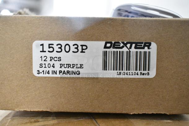 10 BRAND NEW SCRATCH AND DENT! Dexter-Russell 15303P Sani-Safe 3 1/4" Purple Allergen-Free Cook's Style Paring Knife. 10 Times Your Bid! - Image 5 of 5