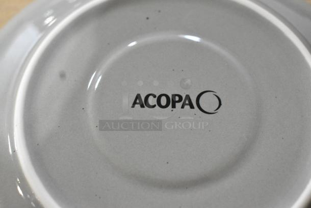 BRAND NEW SCRATCH AND DENT! Box of 36 Acopa 303COPS65GN Keystone 6 1/2" Granite Gray Stoneware Saucer - Image 5 of 8