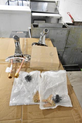 BRAND NEW SCRATCH AND DENT! Box of 2 Delta Faucet 501LF-HGMHDF Single Lever Deck Mount Lavatory Faucet with Vandal-Resistant Lever Handle and 0.5 GPM Aerator