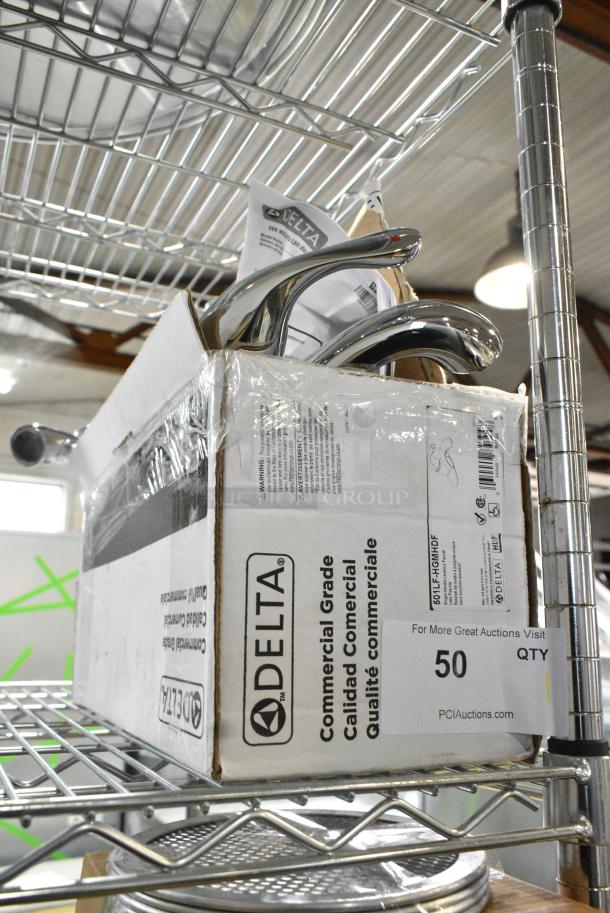 BRAND NEW SCRATCH AND DENT! Box of 2 Delta Faucet 501LF-HGMHDF Single Lever Deck Mount Lavatory Faucet with Vandal-Resistant Lever Handle and 0.5 GPM Aerator - Image 2 of 8