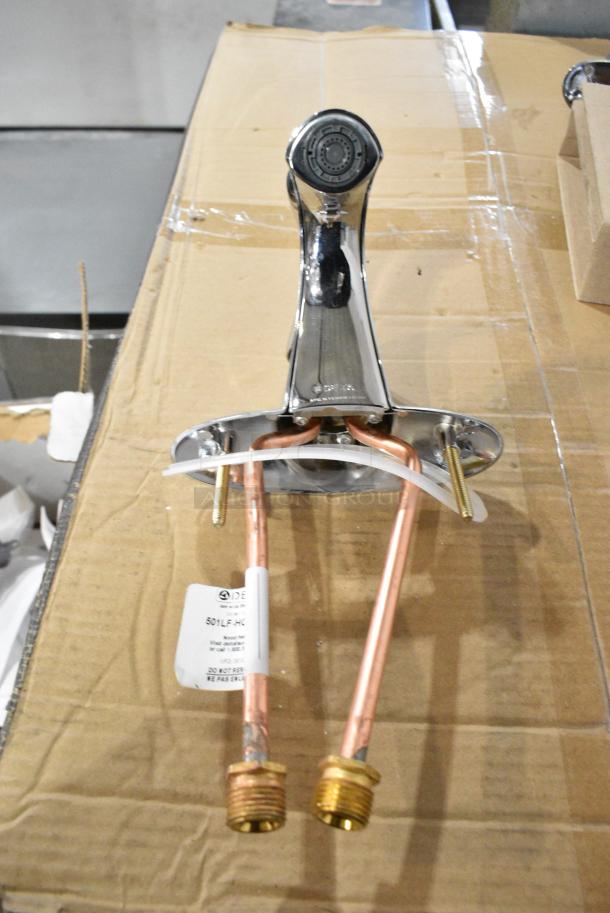 BRAND NEW SCRATCH AND DENT! Box of 2 Delta Faucet 501LF-HGMHDF Single Lever Deck Mount Lavatory Faucet with Vandal-Resistant Lever Handle and 0.5 GPM Aerator - Image 4 of 8