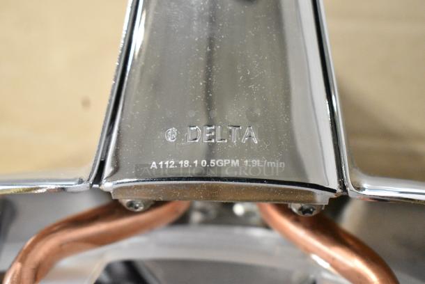 BRAND NEW SCRATCH AND DENT! Box of 2 Delta Faucet 501LF-HGMHDF Single Lever Deck Mount Lavatory Faucet with Vandal-Resistant Lever Handle and 0.5 GPM Aerator - Image 6 of 8