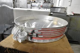 6 BRAND NEW SCRATCH AND DENT! Oatey 34081 Aluminum Pan with 1-1/2-Inch PVC Fitting, Pan Pre-Drilled Hole. 6 Times Your Bid!