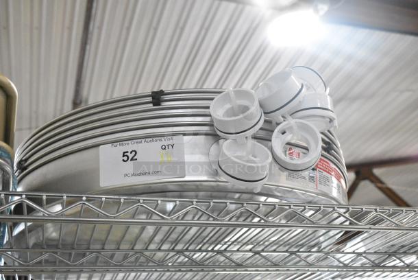 6 BRAND NEW SCRATCH AND DENT! Oatey 34081 Aluminum Pan with 1-1/2-Inch PVC Fitting, Pan Pre-Drilled Hole. 6 Times Your Bid! - Image 2 of 4