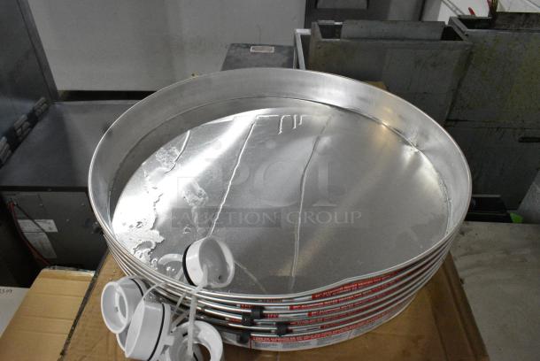 6 BRAND NEW SCRATCH AND DENT! Oatey 34081 Aluminum Pan with 1-1/2-Inch PVC Fitting, Pan Pre-Drilled Hole. 6 Times Your Bid! - Image 3 of 4