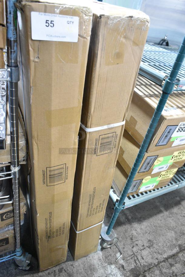 2 BRAND NEW SCRATCH AND DENT! Lancaster Table & Seating 349TRASHN35T  Waste 35 Gallon Natural Receptacle Enclosure with "THANK YOU" Swing Door. 2 Times Your Bid! - Image 1 of 4