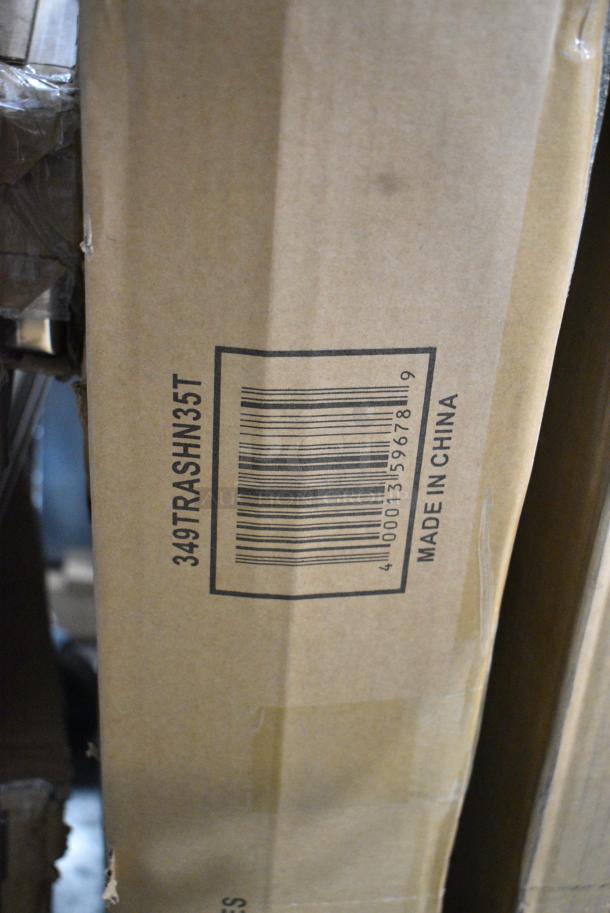 2 BRAND NEW SCRATCH AND DENT! Lancaster Table & Seating 349TRASHN35T  Waste 35 Gallon Natural Receptacle Enclosure with "THANK YOU" Swing Door. 2 Times Your Bid! - Image 4 of 4