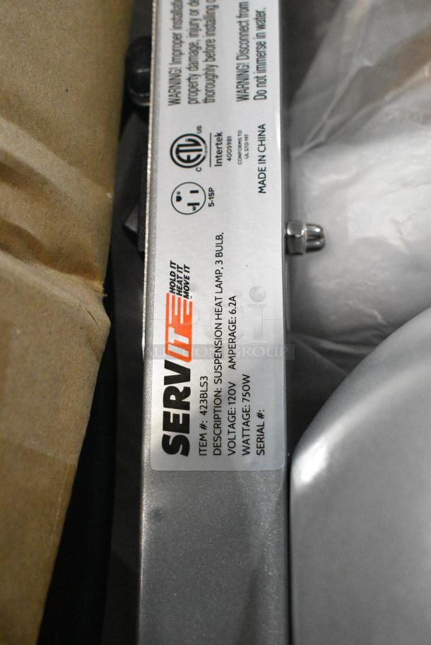 BRAND NEW SCRATCH AND DENT! ServIt 423BLS3 Suspension Bar 3 Bulb Heat Lamp. 120 Volts, 1 Phase. - Image 4 of 4