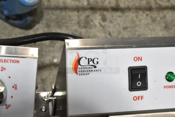 BRAND NEW SCRATCH AND DENT! 2024 Cooking Performance Group CPG 351EF302 Stainless Steel 30 lb. Dual Tank Heavy-Duty Electric Countertop Fryer w/ 2 Metal Fry Baskets. 208/240 Volts. - Image 2 of 7