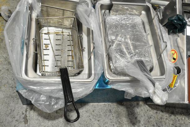 BRAND NEW SCRATCH AND DENT! 2024 Cooking Performance Group CPG 351EF302 Stainless Steel 30 lb. Dual Tank Heavy-Duty Electric Countertop Fryer w/ 2 Metal Fry Baskets. 208/240 Volts. - Image 4 of 7