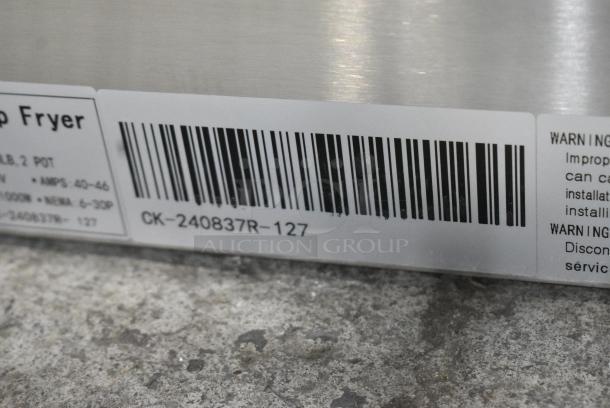 BRAND NEW SCRATCH AND DENT! 2024 Cooking Performance Group CPG 351EF302 Stainless Steel 30 lb. Dual Tank Heavy-Duty Electric Countertop Fryer w/ 2 Metal Fry Baskets. 208/240 Volts. - Image 7 of 7