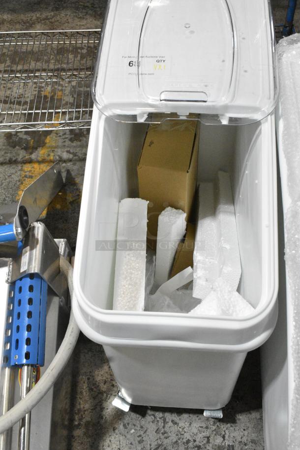 2 BRAND NEW SCRATCH AND DENT! White Poly Ingredient Bin on Commercial Casters w/ Scoop. 2 Times Your Bid! - Image 5 of 10