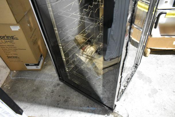 BRAND NEW SCRATCH AND DENT! AvaValley Metal Commercial Single Door Reach In Wine Chiller Merchandiser on Commercial Casters. See Pictures for Broken Glass. 115 Volts, 1 Phase. Tested and Working! - Image 9 of 9