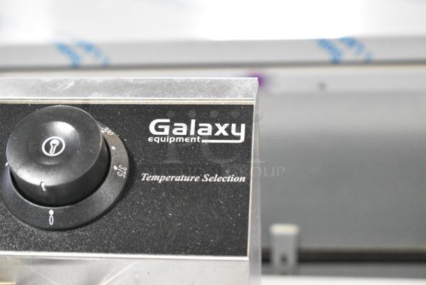 BRAND NEW SCRATCH AND DENT! Galaxy 177EF20E Stainless Steel 20 lb. Dual Tank Electric Countertop Fryer w/ 2 Metal Fry Baskets and 2 Lids. 110 Volts, 1 Phase. - Image 4 of 10