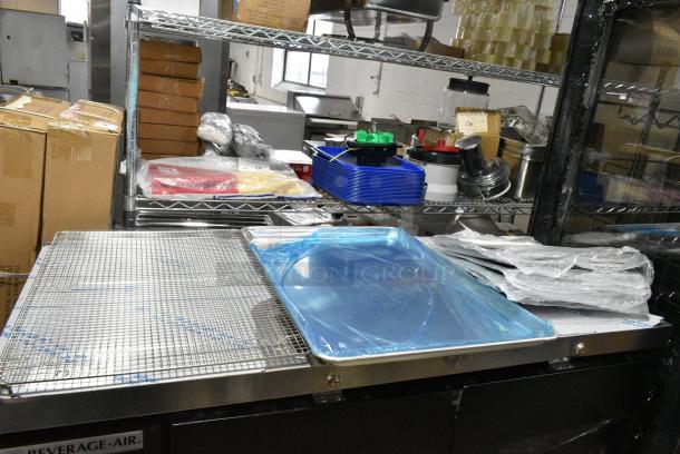 7 BRAND NEW SCRATCH AND DENT! Items Including BM176BUN18FULL PAN BUN 18"X26" FULL 18G ALUM WIRE IN RIM *920 NB* BAKER'S MARK, 4070250 Choice 2/3 Size Stainless Steel Slotted Steam Table / Hotel Pan Cover, Cooling Rack. 7 Times Your Bid! - Image 2 of 7