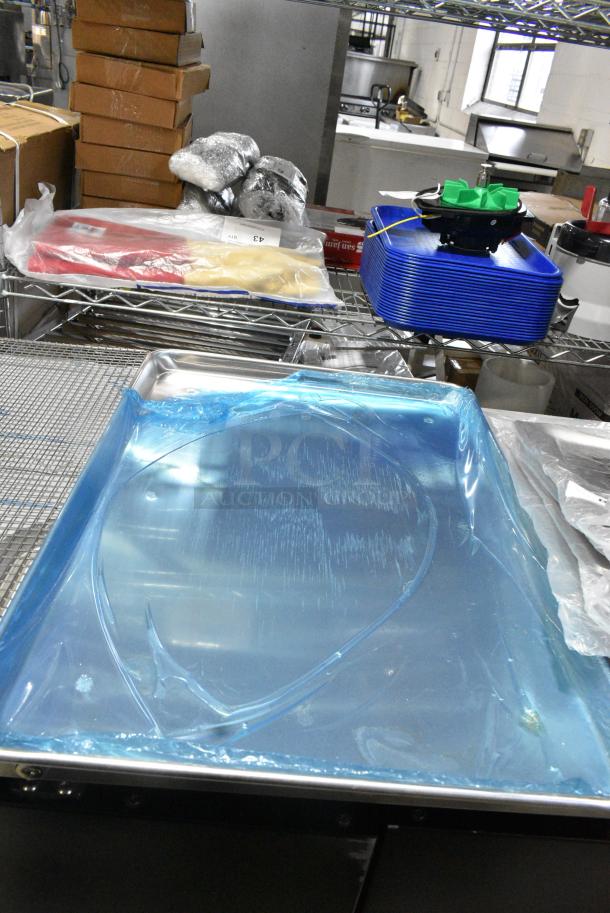 7 BRAND NEW SCRATCH AND DENT! Items Including BM176BUN18FULL PAN BUN 18"X26" FULL 18G ALUM WIRE IN RIM *920 NB* BAKER'S MARK, 4070250 Choice 2/3 Size Stainless Steel Slotted Steam Table / Hotel Pan Cover, Cooling Rack. 7 Times Your Bid! - Image 4 of 7