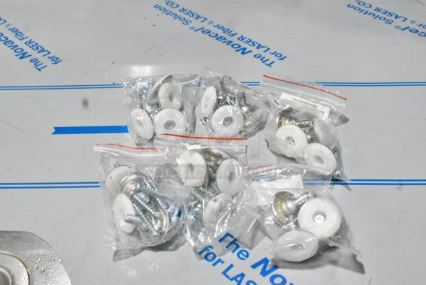 BRAND NEW SCRATCH AND DENT! 164TBHRDWR8 Lancaster Table & Seating 12 Piece Floor Glide and Screw Table Base Hardware Kit - Image 1 of 5