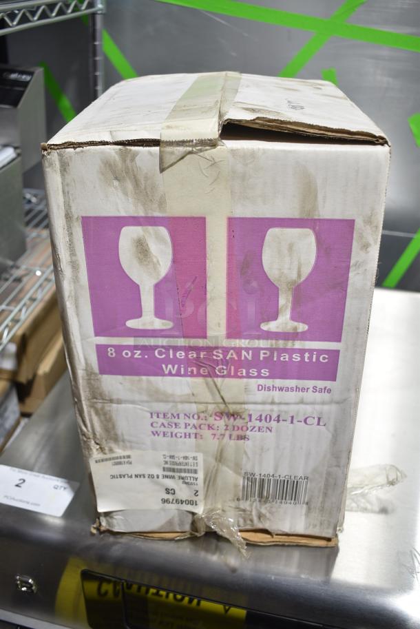 2 BRAND NEW SCRATCH AND DENT! Boxes of 24 SW-1404-1-CL Wine Glasses. 2 Times Your Bid! - Image 1 of 4