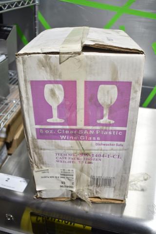 2 BRAND NEW SCRATCH AND DENT! Boxes of 24 SW-1404-1-CL Wine Glasses. 2 Times Your Bid!