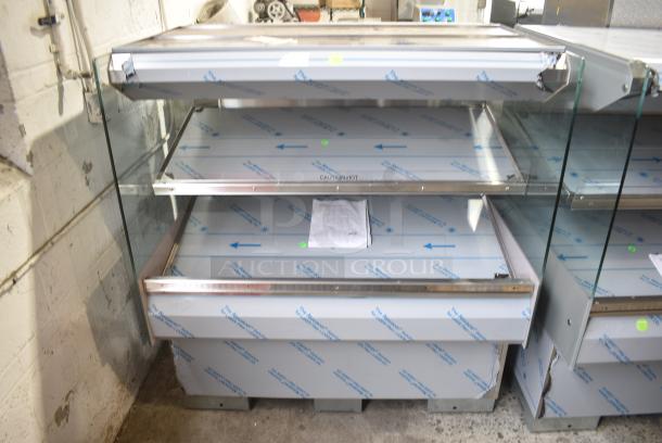 BRAND NEW SCRATCH AND DENT! 2016 BKI HSS4-2TSQ Stainless Steel Commercial Floor Style 2 Tier Warming Display Case Merchandiser. 230 Volts, 1 Phase. - Image 1 of 11
