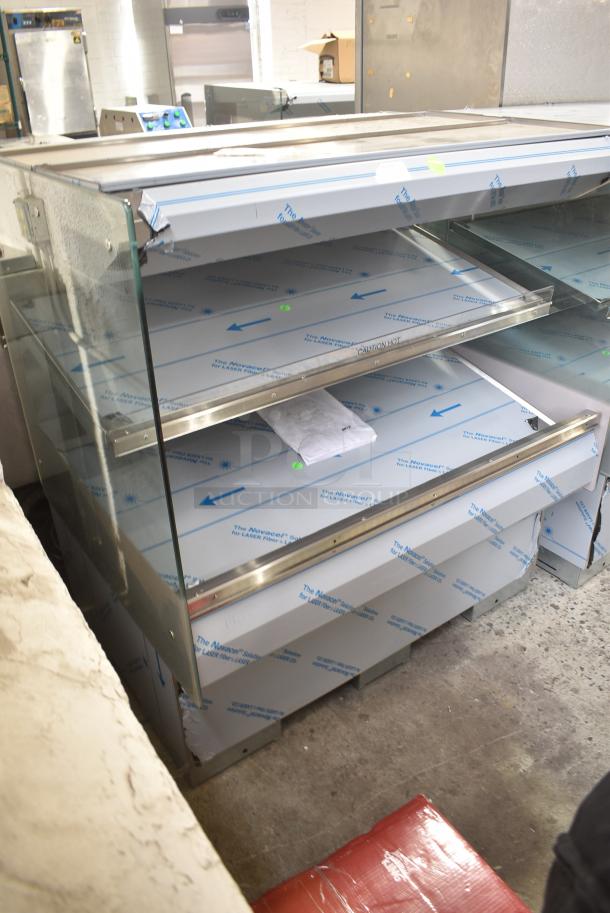 BRAND NEW SCRATCH AND DENT! 2016 BKI HSS4-2TSQ Stainless Steel Commercial Floor Style 2 Tier Warming Display Case Merchandiser. 230 Volts, 1 Phase. - Image 2 of 11