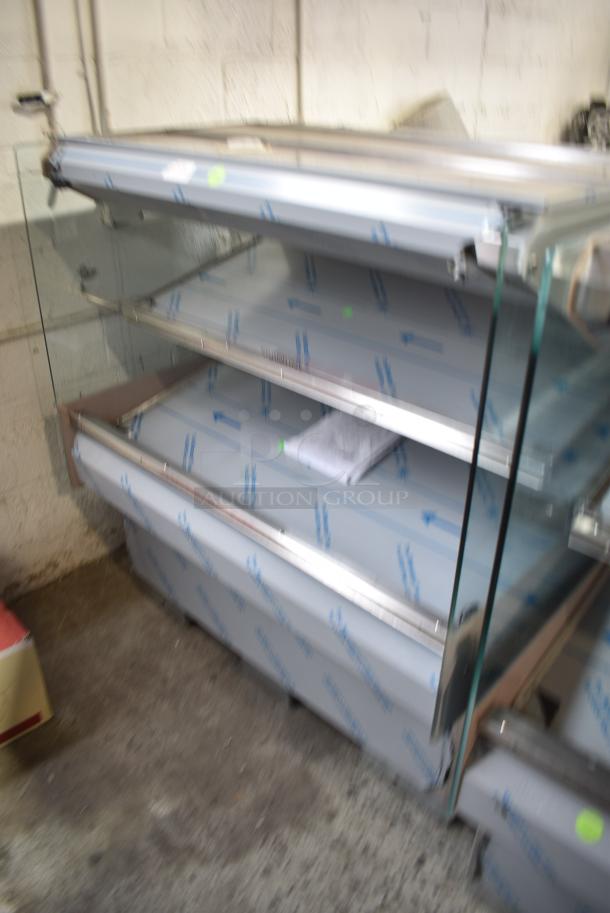 BRAND NEW SCRATCH AND DENT! 2016 BKI HSS4-2TSQ Stainless Steel Commercial Floor Style 2 Tier Warming Display Case Merchandiser. 230 Volts, 1 Phase. - Image 3 of 11