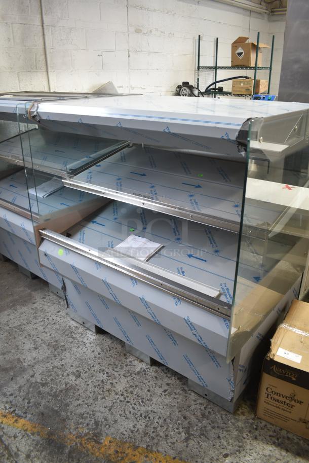 BRAND NEW SCRATCH AND DENT! 2016 BKI HSS4-2TSQ Stainless Steel Commercial Floor Style 2 Tier Warming Display Case Merchandiser. 230 Volts, 1 Phase. - Image 1 of 10