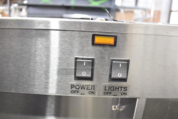 BRAND NEW SCRATCH AND DENT! 2016 BKI HSS4-2TSQ Stainless Steel Commercial Floor Style 2 Tier Warming Display Case Merchandiser. 230 Volts, 1 Phase. - Image 8 of 10