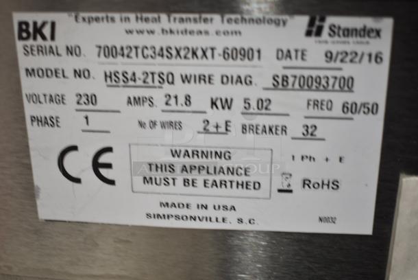 BRAND NEW SCRATCH AND DENT! 2016 BKI HSS4-2TSQ Stainless Steel Commercial Floor Style 2 Tier Warming Display Case Merchandiser. 230 Volts, 1 Phase. - Image 9 of 10